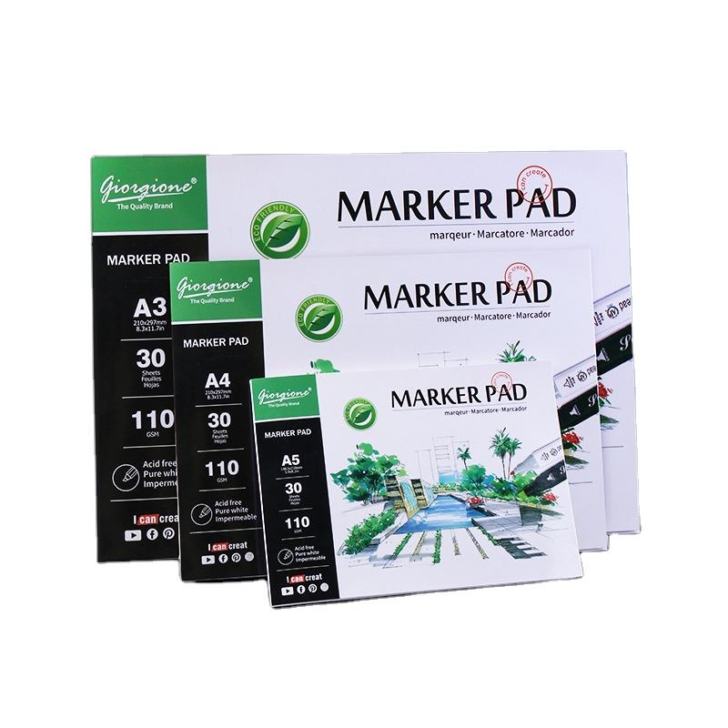 Marker Pen Drawing Book 30 Sheet A3/A4/A5 Professional Marker Paper Spiral Sketch Notepad Book Painting Drawing Artist Supplies