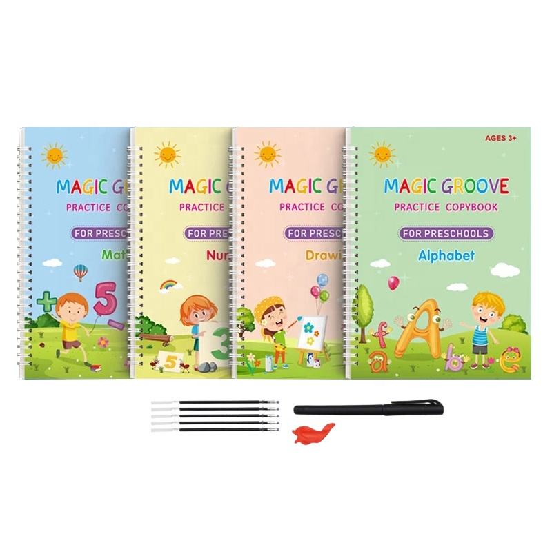 A4 Notebook Pu Leather Stationery Notebook With Pen Reusable Erasable Printing Note Book for Gifts