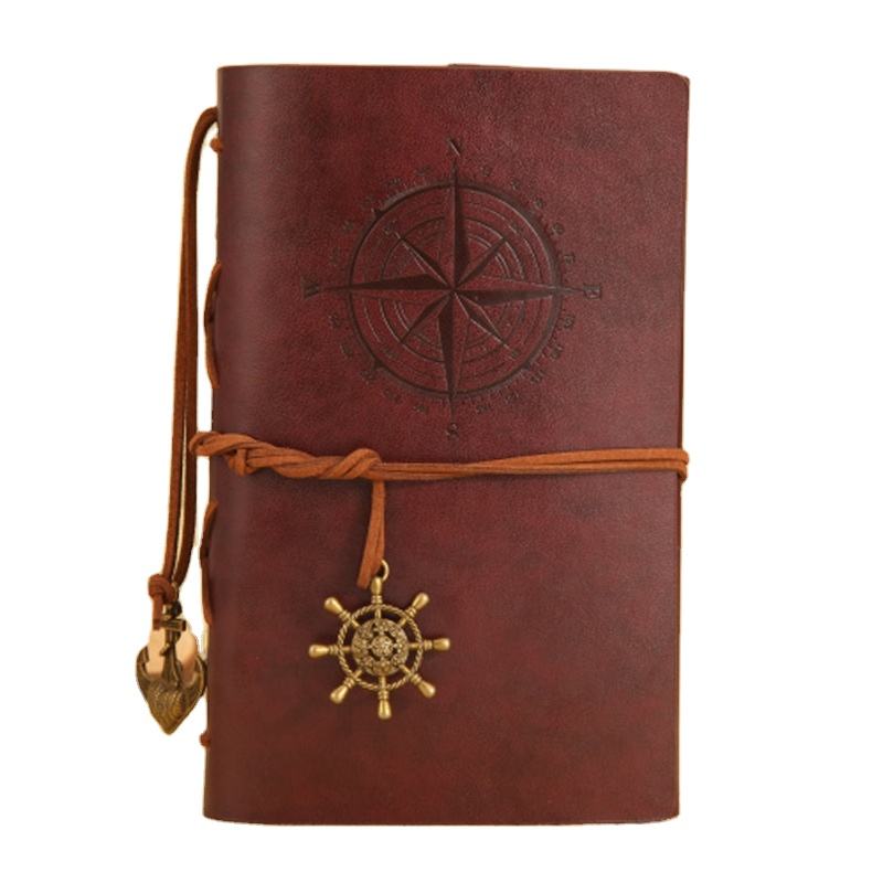 Custom PU Leather Notebook Blank Travel Journal Refillable Writing Diary Notepad Planner Vintage Unlined Pages Binder Notes Book