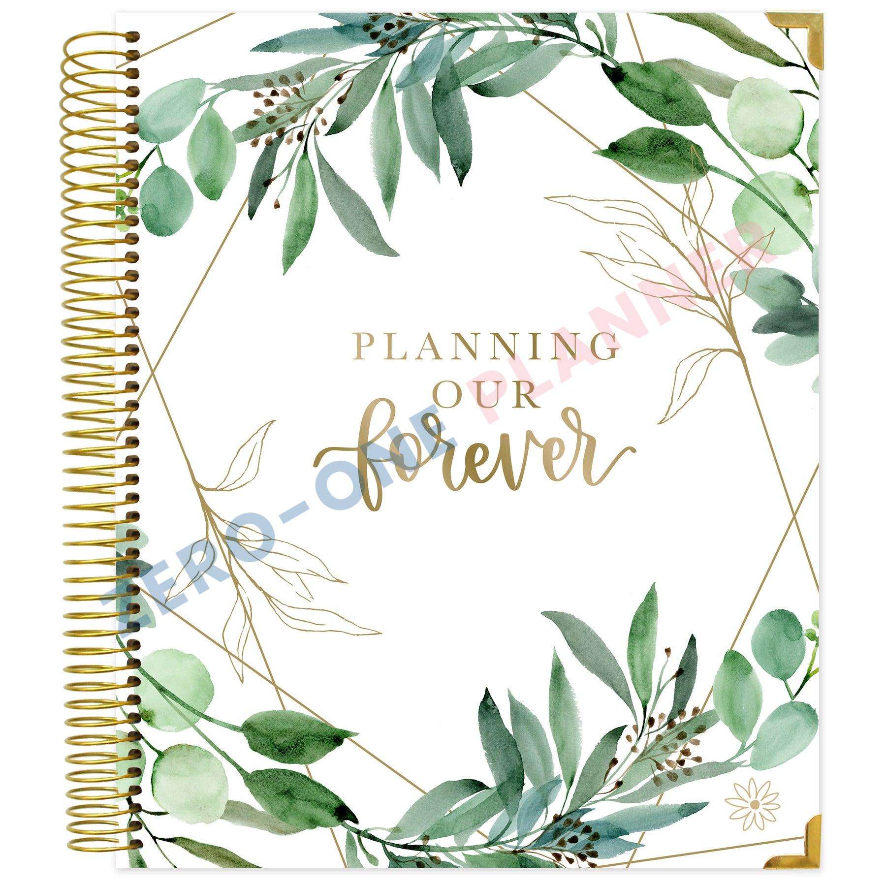 Custom Hardcover Spiral Bound Notebook Letter A4 A5B5B6 Wedding Planning Schedule Single Gold Wire Coil Planner with Tab Divider