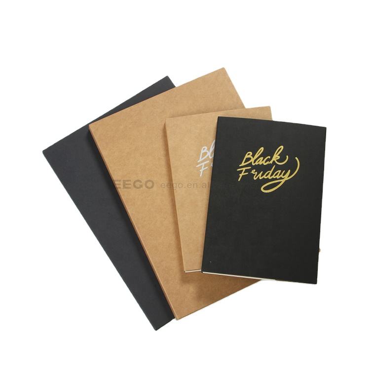 EEGO Wholesale A6 A5 A4 Kraft Handmade Graph Dotted Brown Black Paper Notebooks Customize With Logo