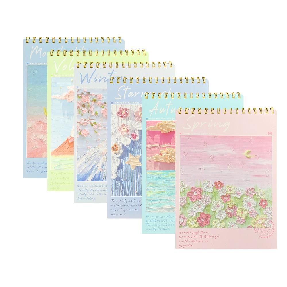 A4 Art Sketchbook White Card Cover Square Sketchbook Double Coil Sketch Book for Drawing Sketch Pad for Kid Boys&girls Painting