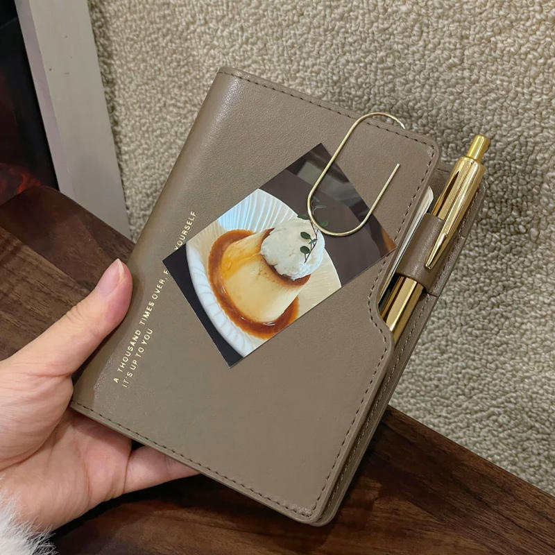 2025 New A6 Small Portable Notebook Pocket Notepad Diary Pu Leather Cover NoteBook With Pen Holder