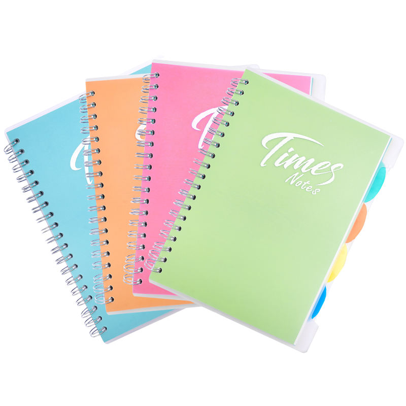 Custom Notebooks With Logo 5-Subject Spiral-Bound Cute Notebook for Girls With Folder Separators Dividers