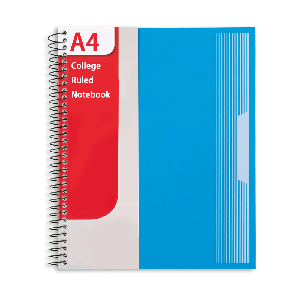 Personalized A4 Plastic Cover Custom Printed 5 Subject Double Spiral Notebook