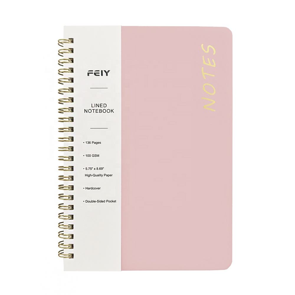 Girl's DIY Cute Design Loose Leaf 3 Hole Binder Plastic Cover Mini Pocket Size Spiral Diary Notebook