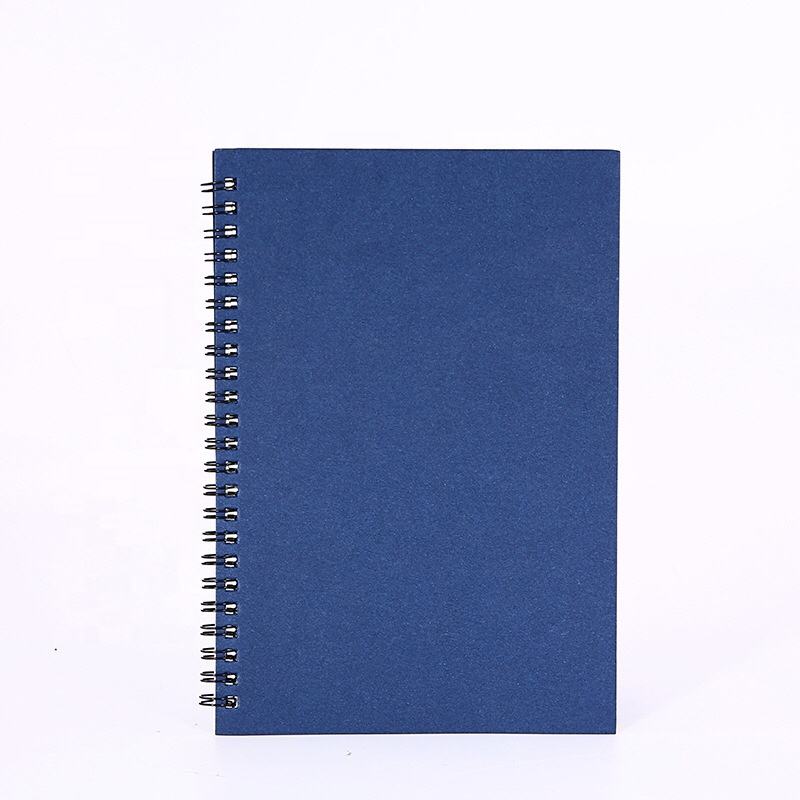 Custom Logo Cheap A4 A5 Blue Red Brown Black White Kraft Paper School Exercise Book Business Academic Journal Coil Notebook