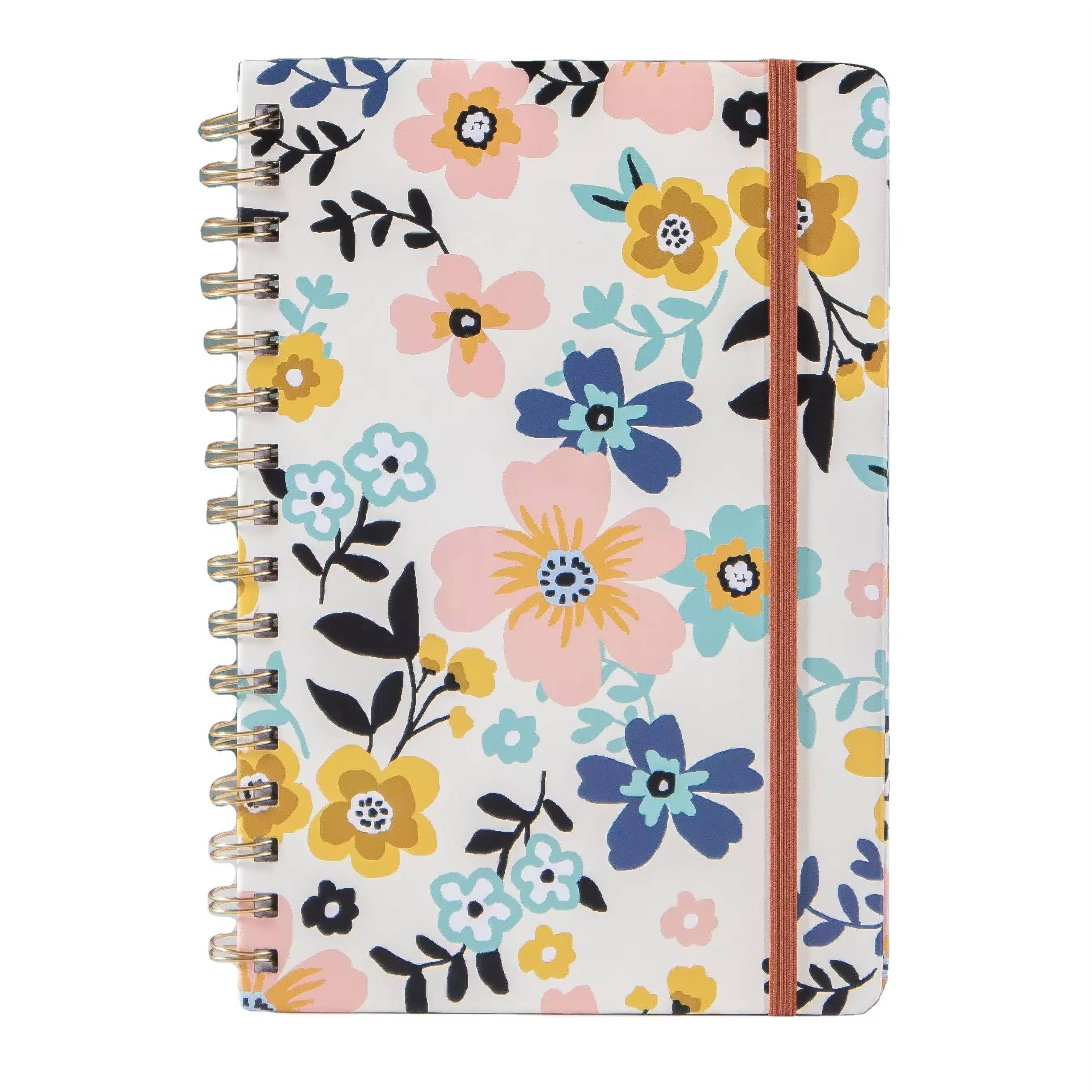 Custom Notebooks With Logo 5-Subject Spiral-Bound Cute Notebook for Girls With Folder Separators Dividers