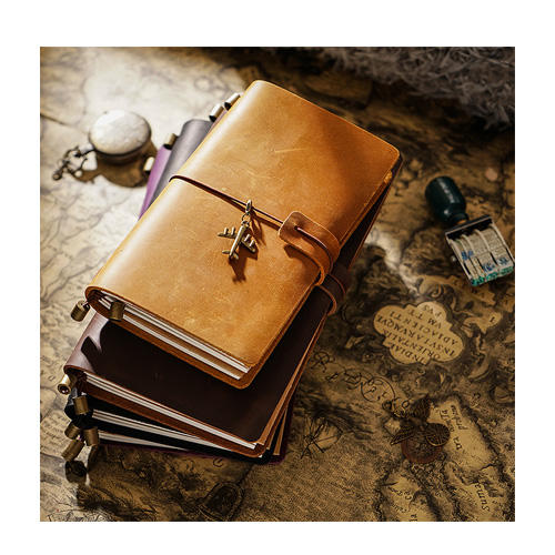Factory Direct Sales Student Writing Notebook Handmade Leather Diary Gift Sewing Binding Genuine Leather Diary Spot