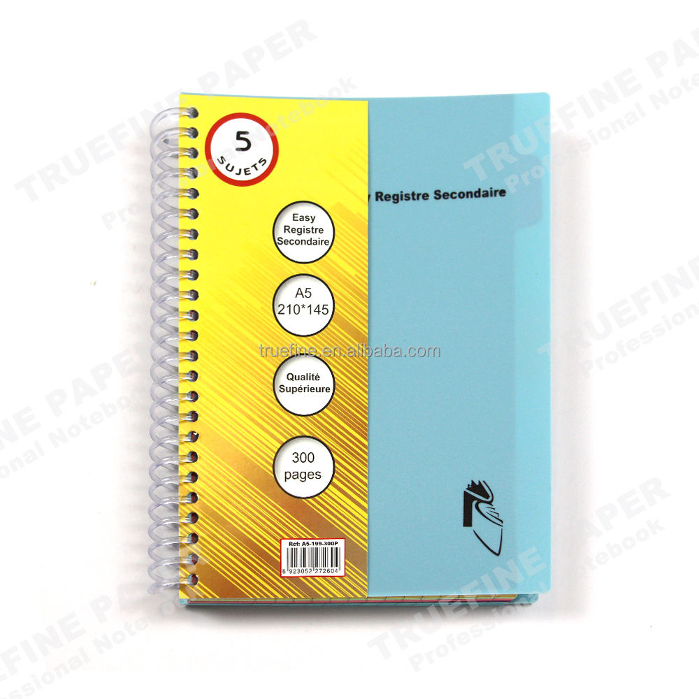Spiral Notebook 5 Subject, College Ruled Paper, 200 Sheets, 11" X 8-1/2", Pacific Blue, 1 Count