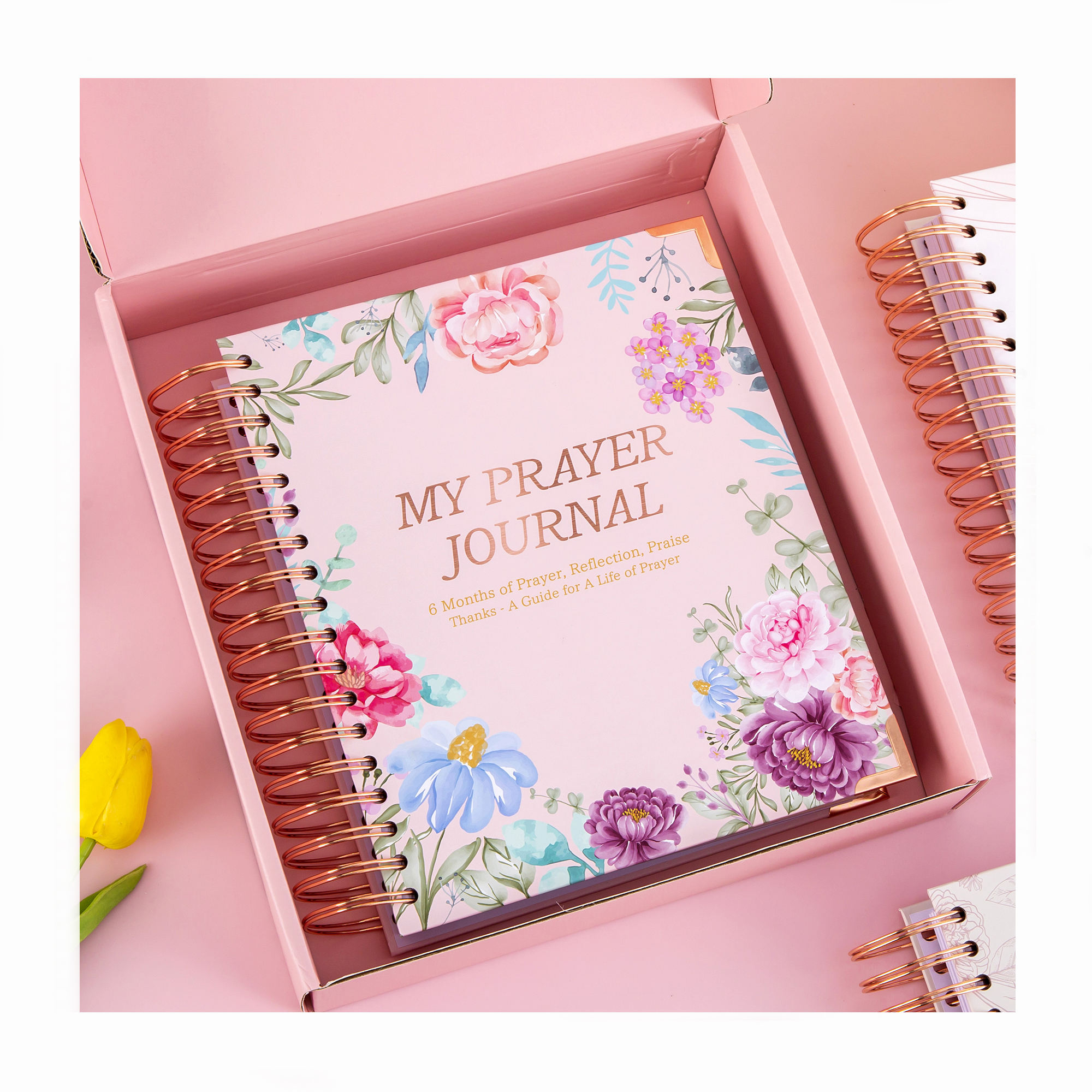 2025 2026 Custom Printing Logo Spiral Goal Daily Diary Agenda Book Notebook Journal Planner With Box