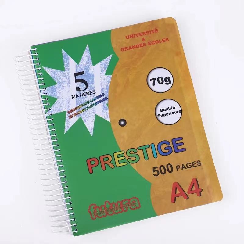 Office School Supply Custom 200 Pages A4 A5 Plastic PP Cover Spiral Bound 5 Subject Notebook with Dividers