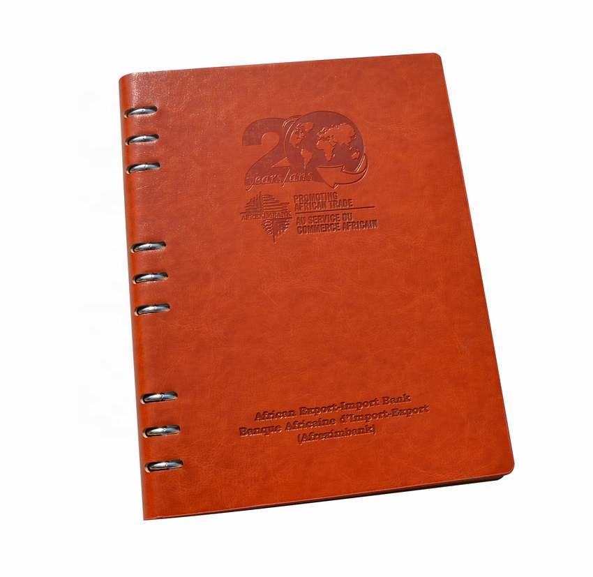 Customised A4 A5 A6 Hardcover Pu Cover Notebook Promotion Printed Leather Pu Leather Cover Diary Notebook