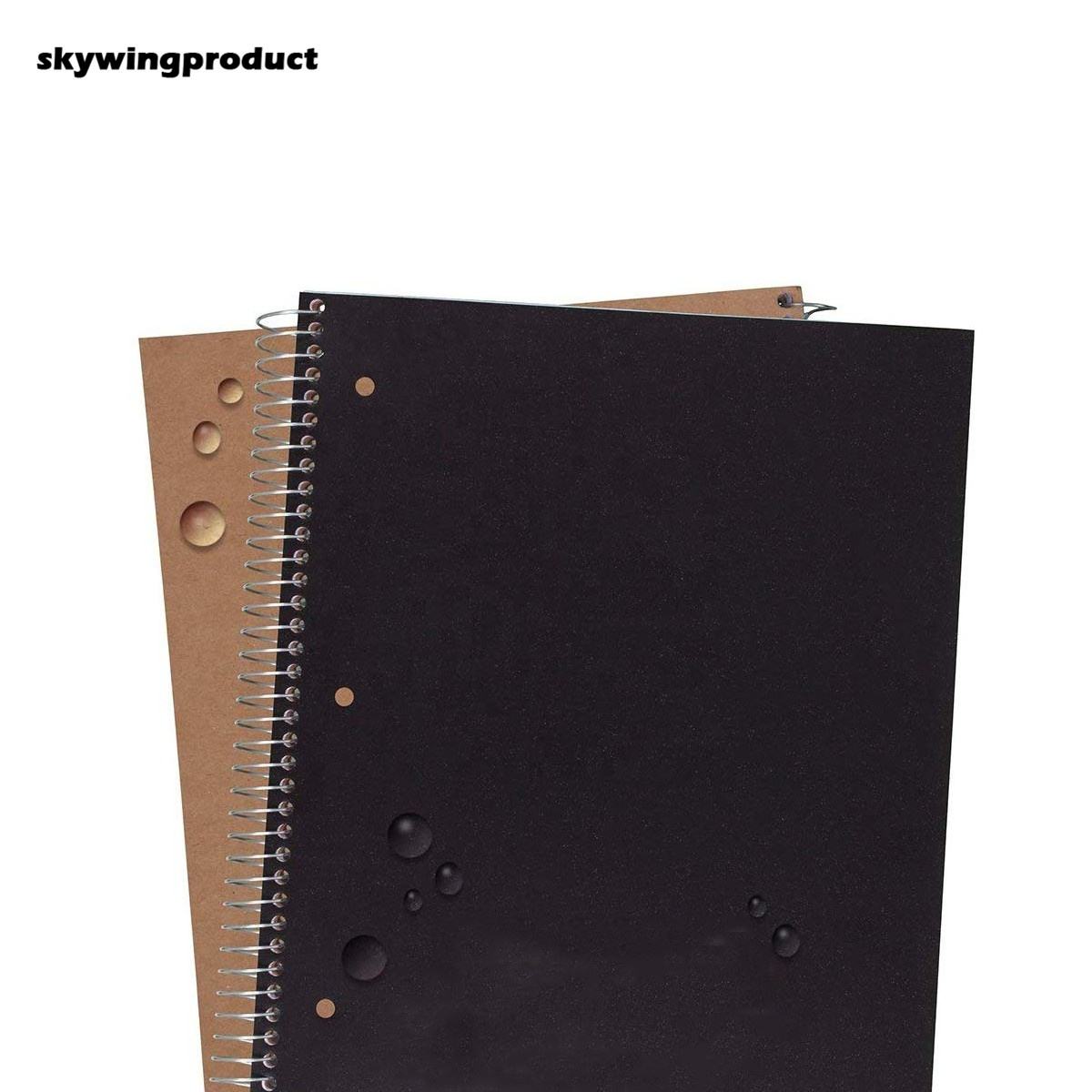 Skywing Product 5 Subject 200 Sheets 11 X 8-1/2 Inches Black, White 2 Pack Spiral Notebooks With College Ruled Paper
