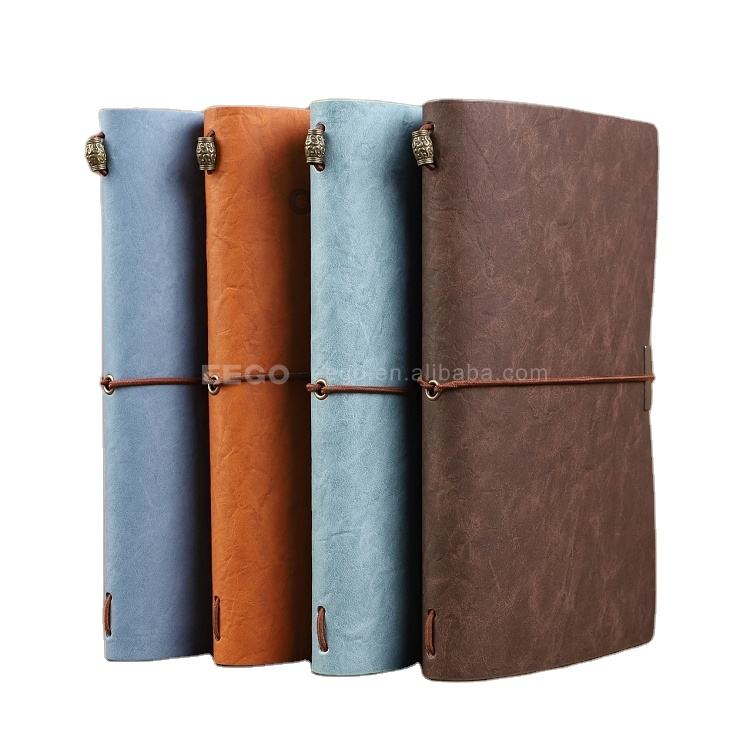 2025 Custom Refillable Vintage Design Custom Travelers Journal Notebook Vegan Leather Office Gift With Cream White Paper