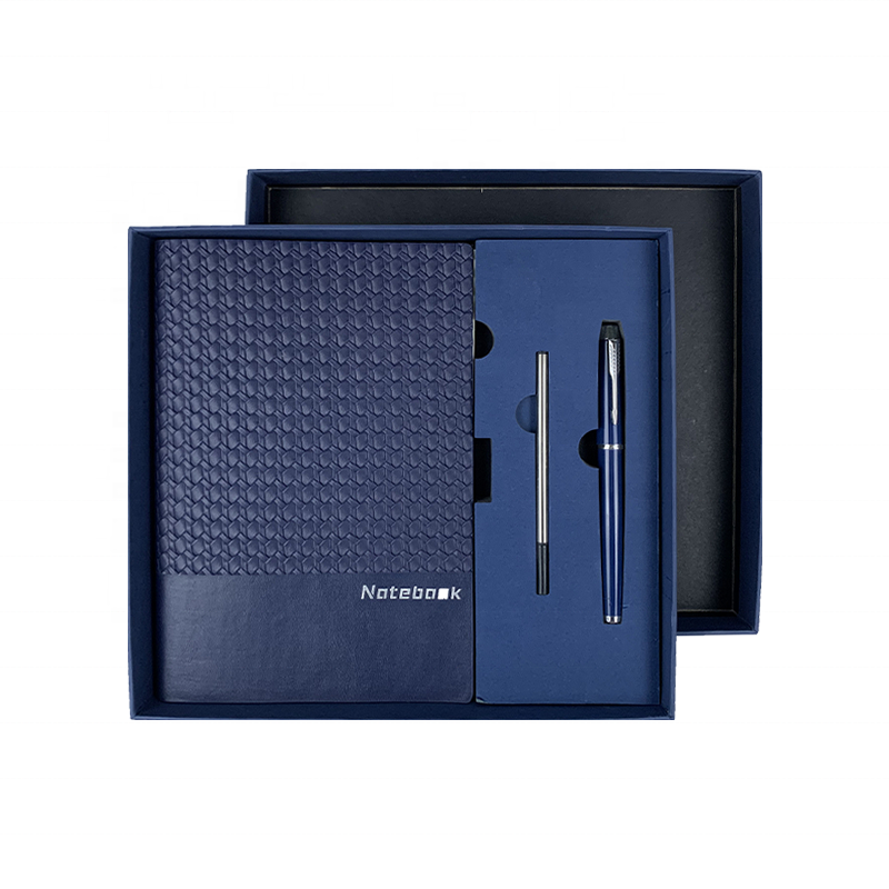 Customised Logo Business Stationery Notebook Planner Luxury Pu Leather Notebook and Pen Gift Set