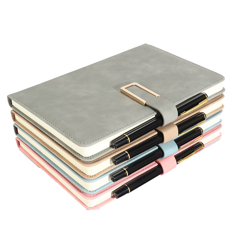 High Quality Business Office Lined Personalized Printed Note Book PU Leather Custom A5 Hardcover Journal Notebook With Logo