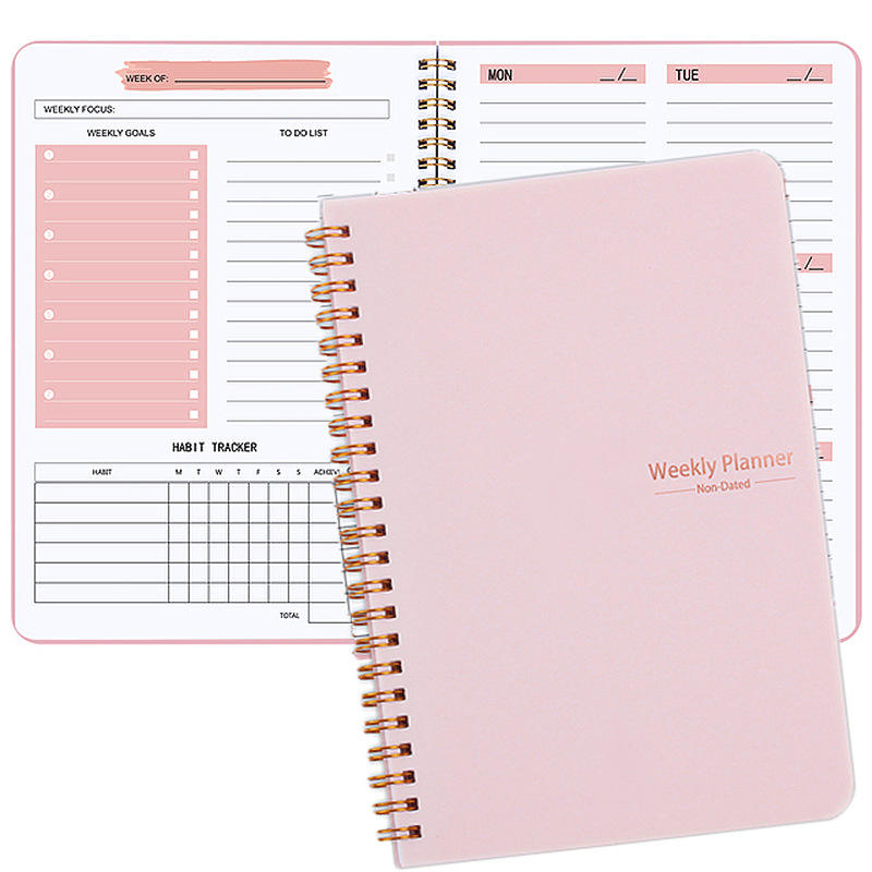 2025 2026 Custom Printing Logo Spiral Goal Daily Diary Agenda Book Notebook Journal Planner With Box