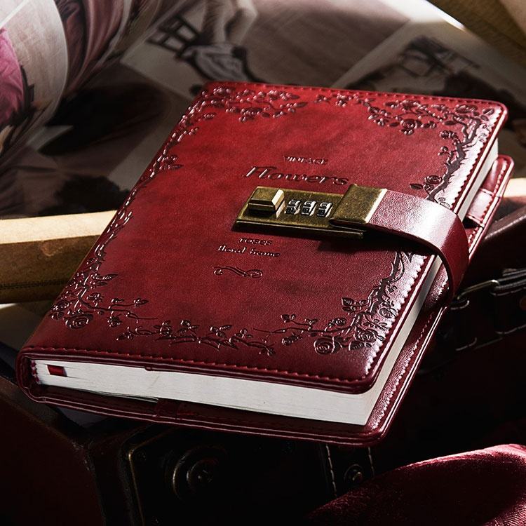 Antique Cherry Red Genuine Leather Journal Handmade A6 Agenda with Recycled Cotton Paper Goat TC Refillable Office Style Diary
