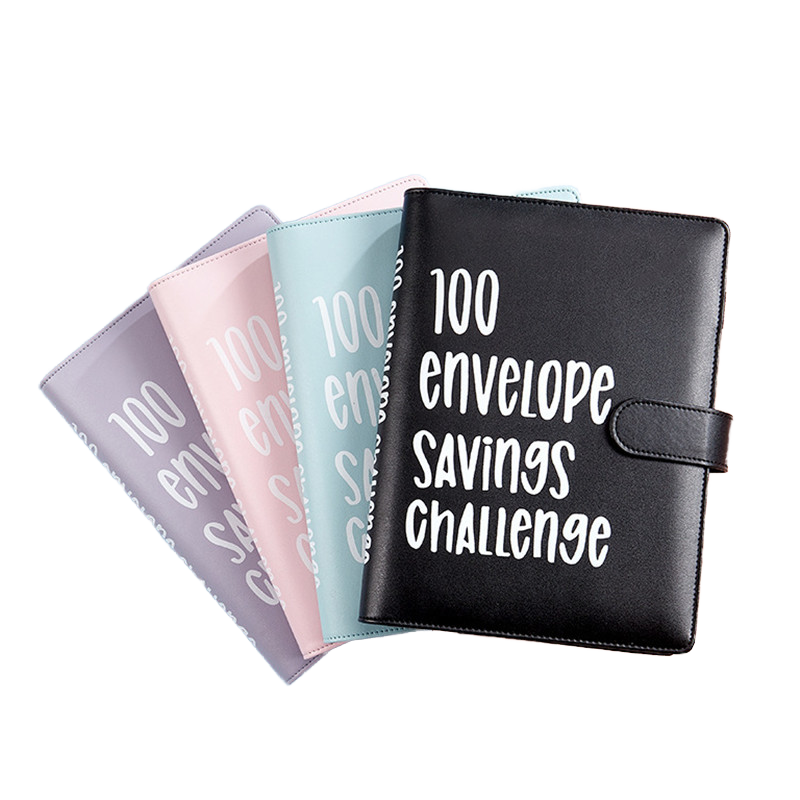 New Custom logo Leather Cover A5 Size Tri-fold Binder Notebook Set Business Office Diary