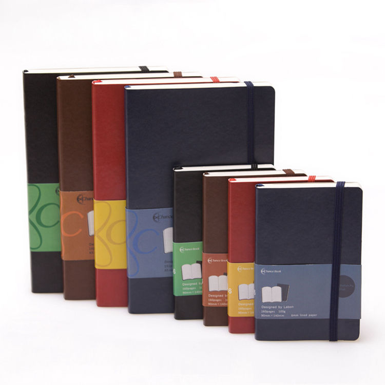 A4 A5 A6 Softcover Custom Notebook Black Brown Green Red Grey Leather Planner Line Dotted Paper Diary Notebook Logo Embossing