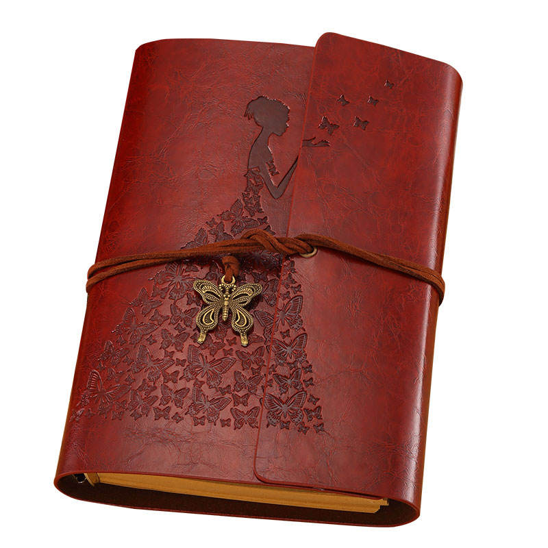 High Quality Vintage Bullet with Lines Diary Notebook Traveler Journal with Card Holder Embossed PU Leather Notebook Journal