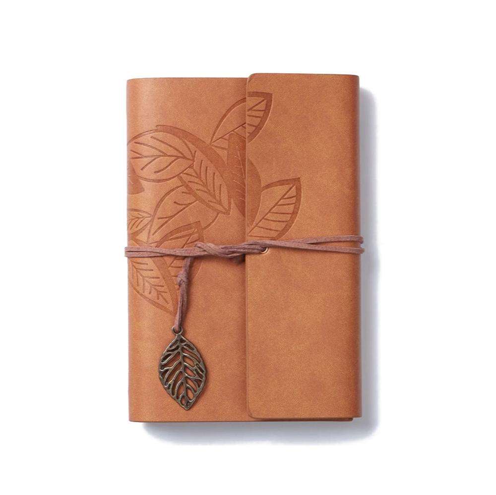 New Style A6 PU Leather Notebook Loose-leaf Binding Sketchbook Travel Dairy Leaves Leather Hardcover Planner Travel with Strap