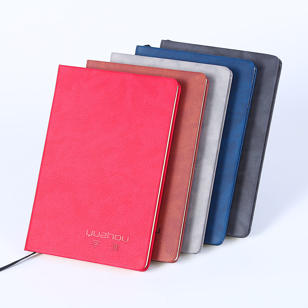 Souvenir Gift Items Light Blue Plain Paper 200 Pages Notepad and Pen with Custom logo A5 Planner with Box Leather Cover Notebook