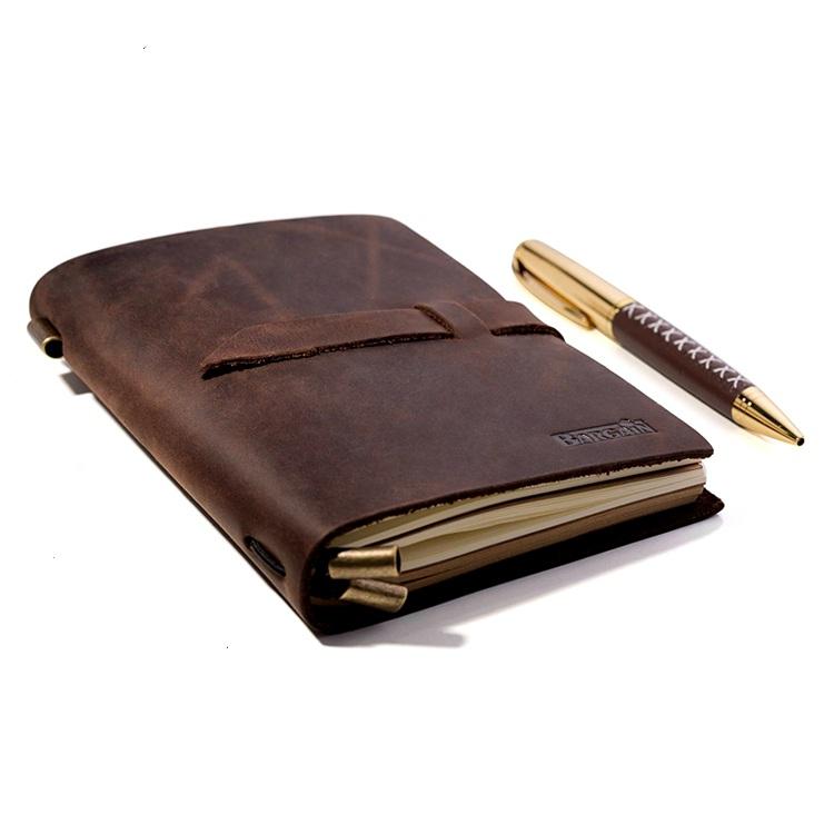 Custom Leather Bound Notebook Journal Refillable Notepad Planner for Writing and Travel With Fountain Pen
