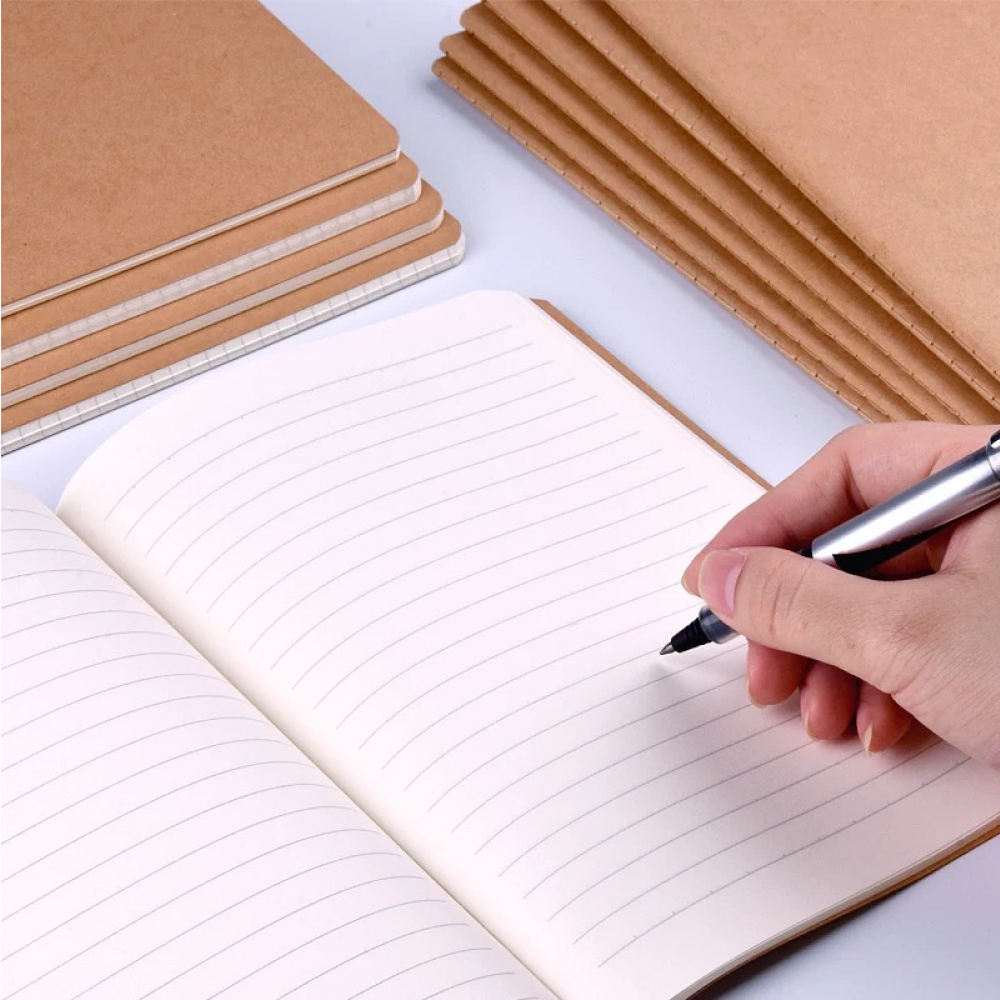 Kraft Spiral Notebook in Bulk Custom A5 Kraft Paper Notebook With Pen Eco Wholesale Office Kraft Spiral Notebook With Paper Pen