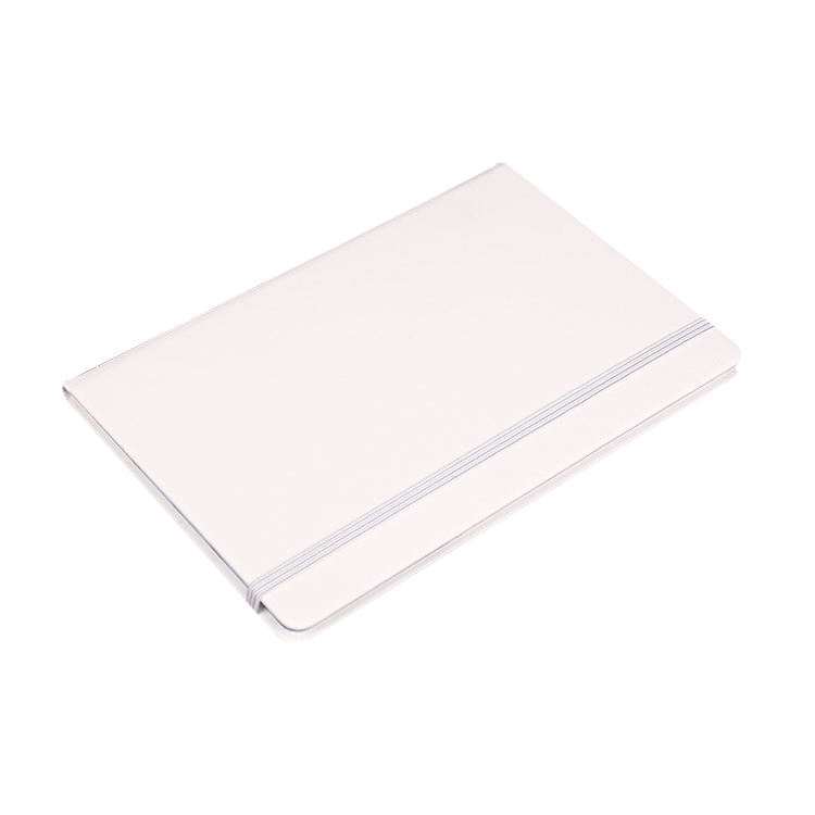 A5 White Hardcover Lined Blank Notebook Custom Logo Printed Basics Professional Journal