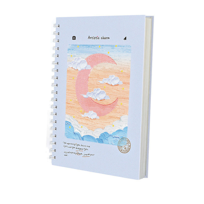 2025 High Quality Smart Diari Gradient Blue Series A5 B5 Spiral Notebook 160 Pages Promotional Notebook 0114