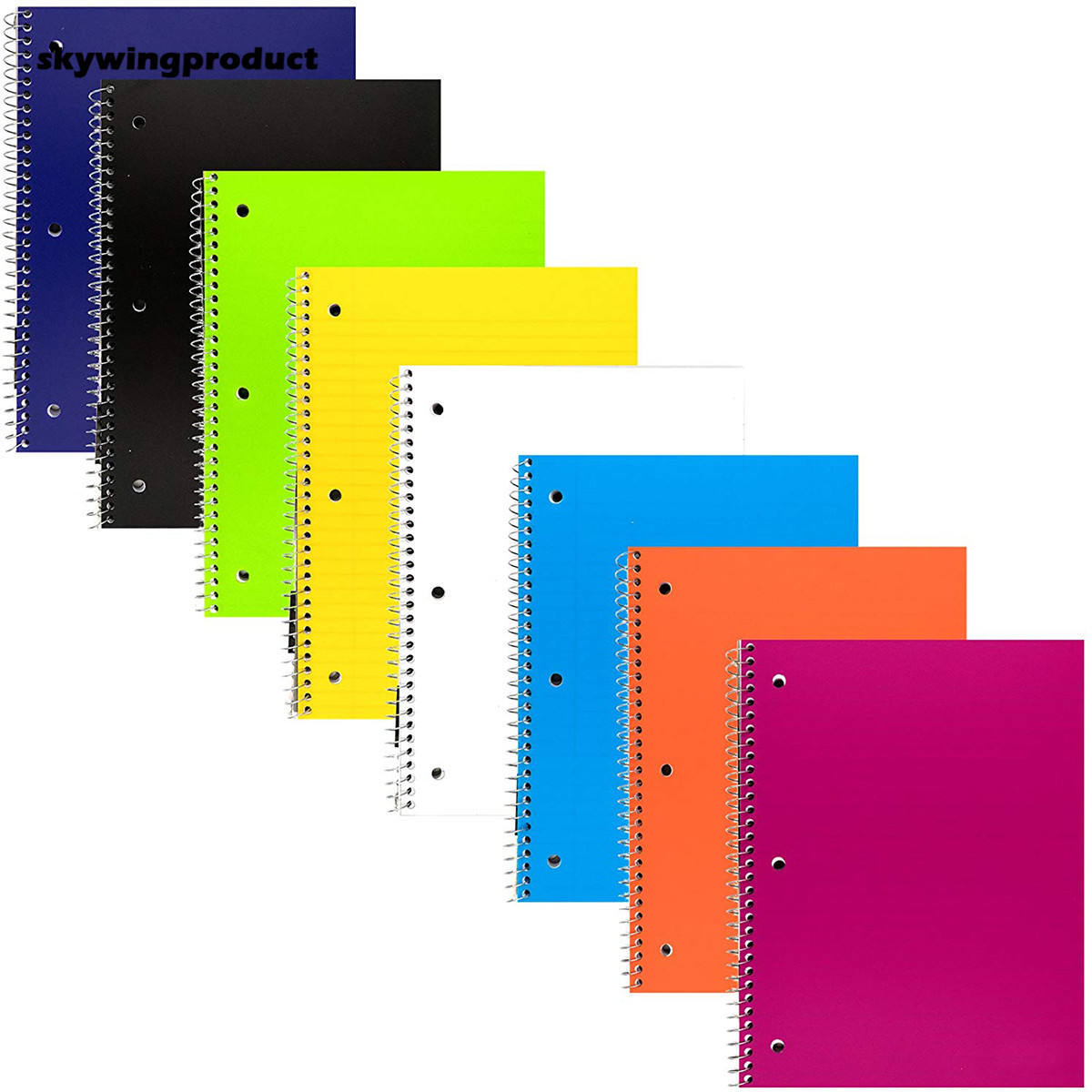 Skywing Product 100 Sheets 1-Subject Poly Cover Wide Ruled Wire Binding Meeting Notebook With Durable Laminated Cover