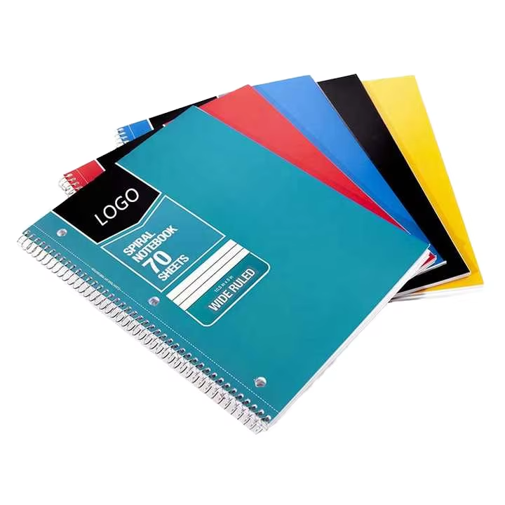 2025 Hot Sale A4 A5 Size Office Colorful Ruled Notebook PP Paper Cover Spiral Notebook Stationery for Students and Office Use