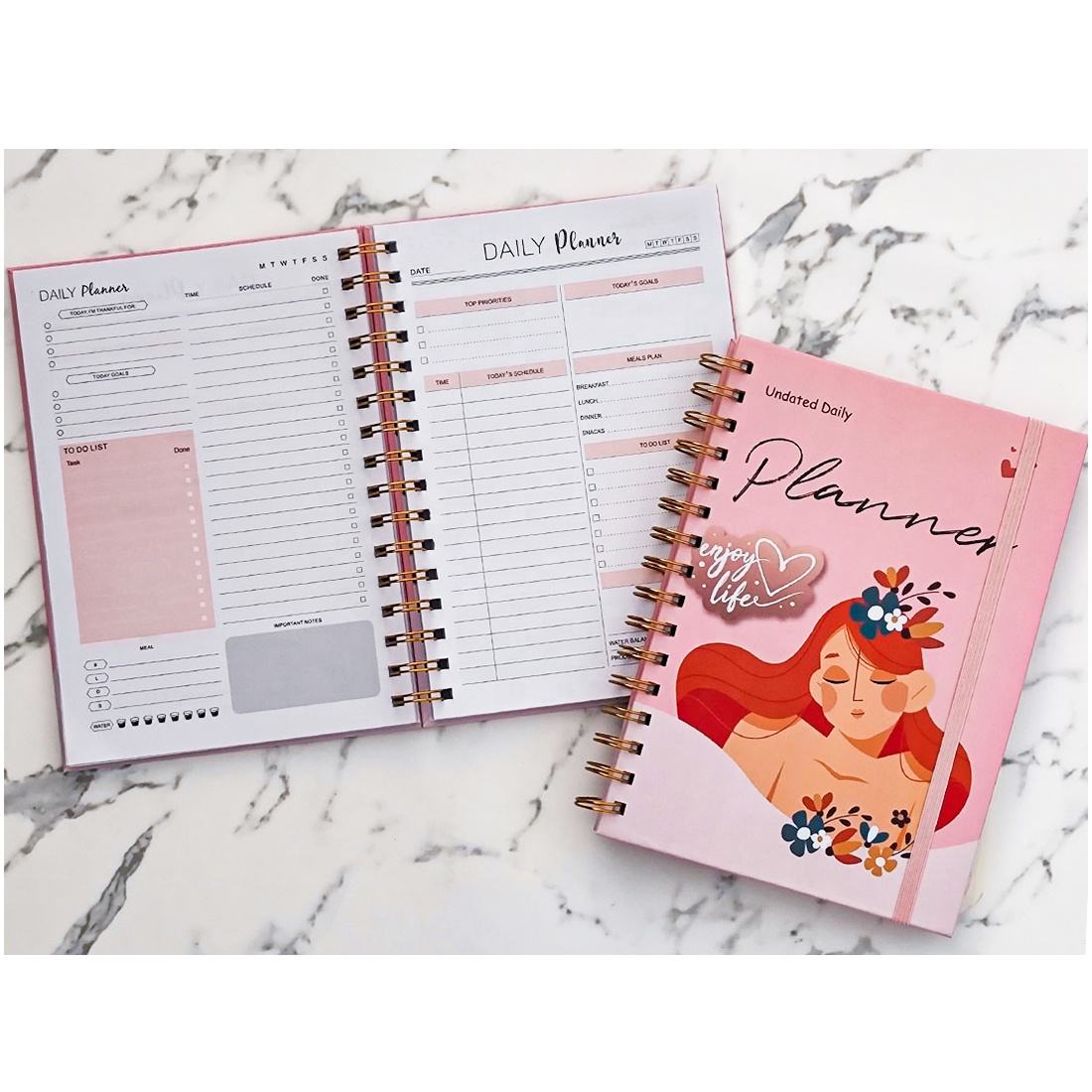 Customized Size Cover Design A5 Paper Hard Shell Gold Spiral Coil Notebook Notebook Girl's Diary