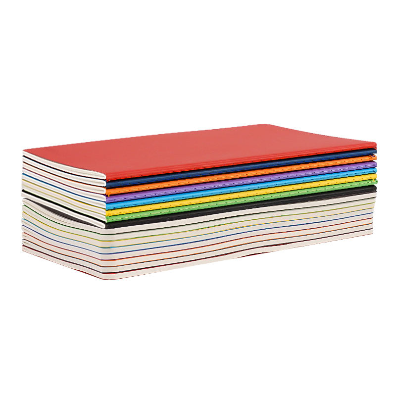 Amerpromo Dotted Hardcover Notebook PU Leather Perforated 100gsm Ink-Proof Paper Pocket Elastic Closure Pen Holder Bookmark