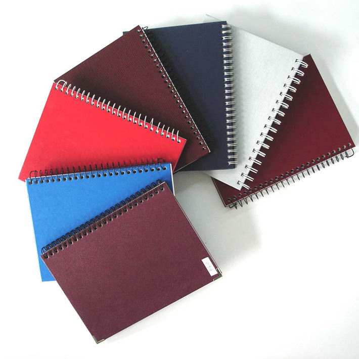 Free Design Customized Spiral Notebook A4A5 Hard Cover Diary with Fabric PP Printed Style Thread Sewing Saddle Stitching Binding