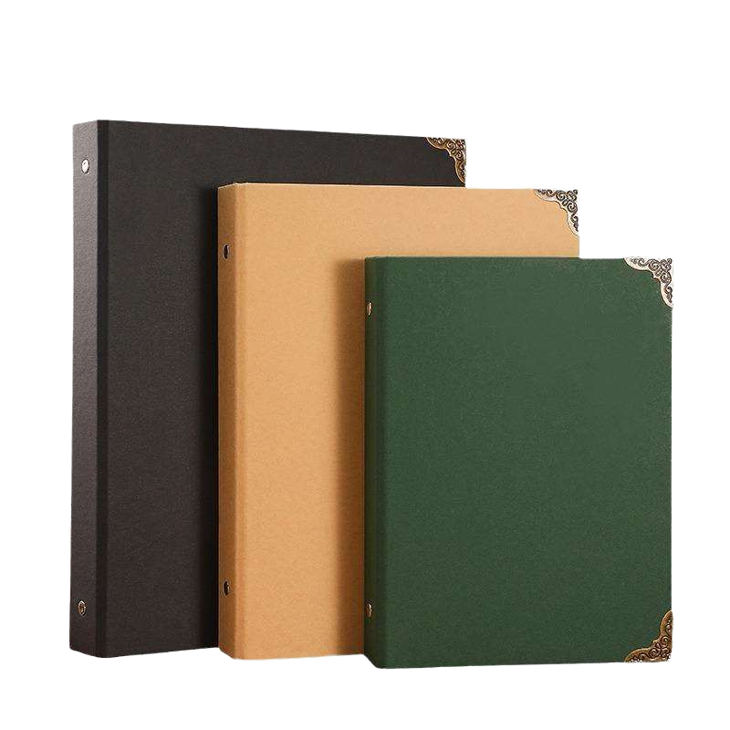 A4 A5 B5 Vintage Blank Kraft Paper Hard Cover Loose-Leaf Notebook 4 6 Ring Binder Scrapbook DIY Art Journal Custom Memory Book