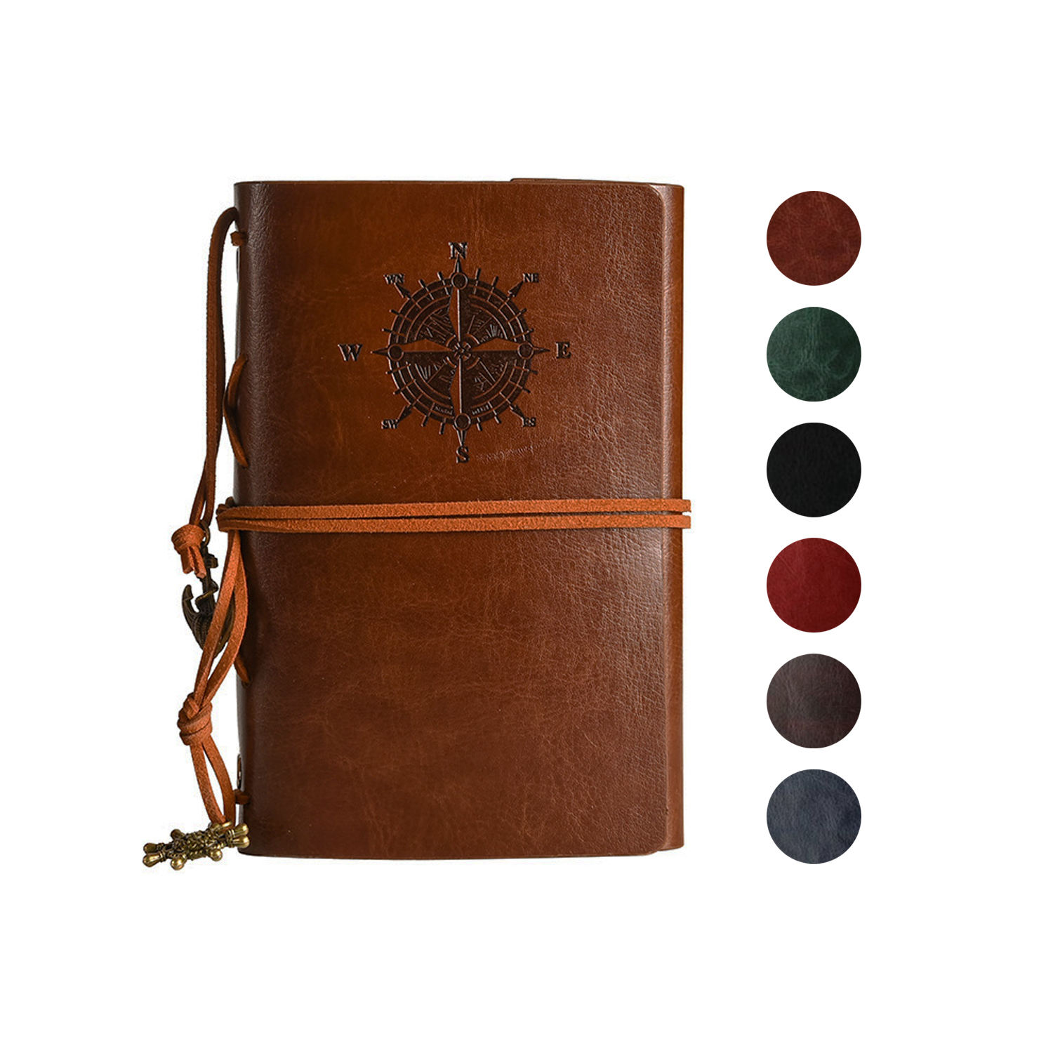 A6 Leather Writing Journal Notebook, 7 Inches Classic Spiral Bound Notebook Refillable Diary Sketchbook Gifts