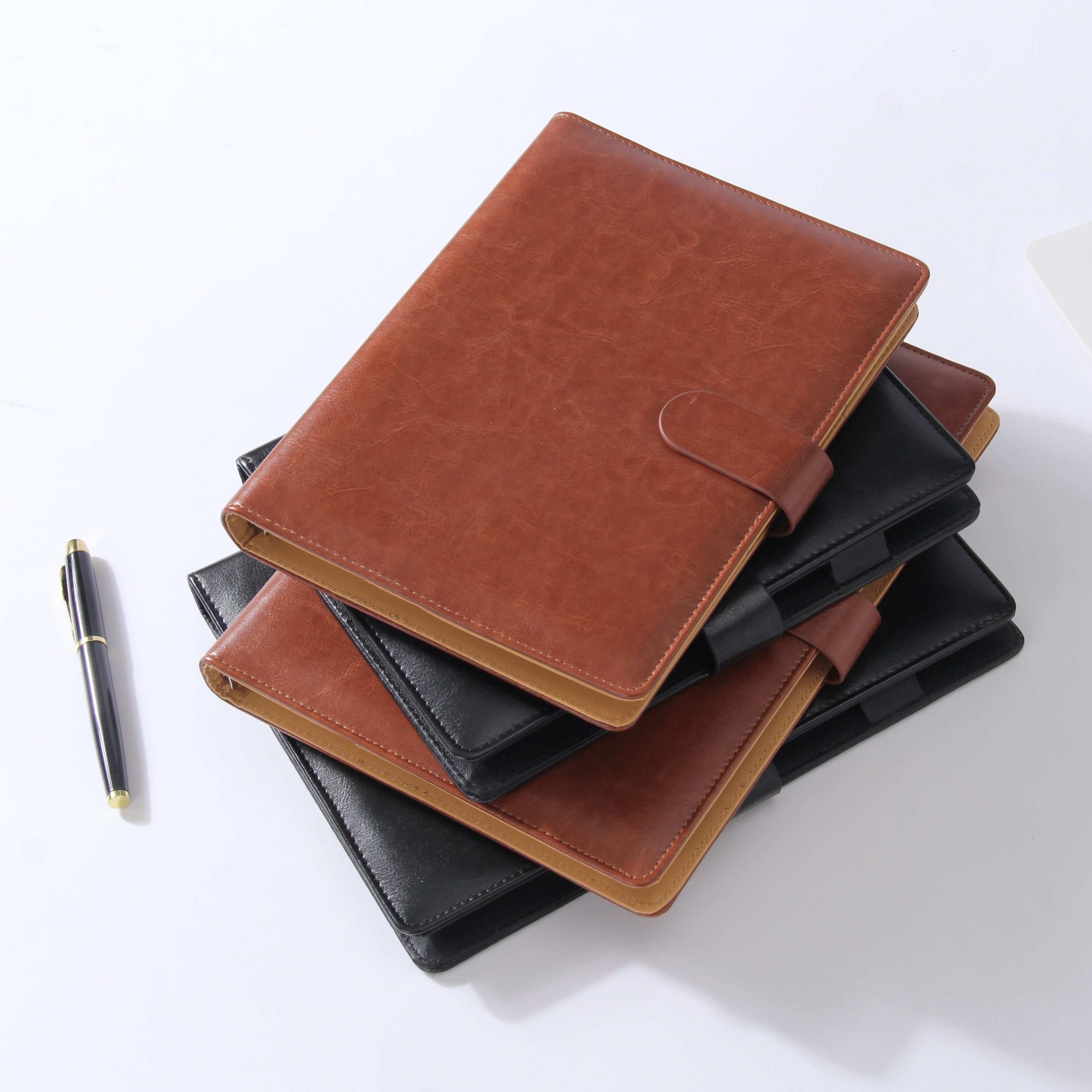 Custom A5 Luxury Refillable Stationery Notebook Gift Set USB Notebooks Business Leather Gift Box Journal With Pen