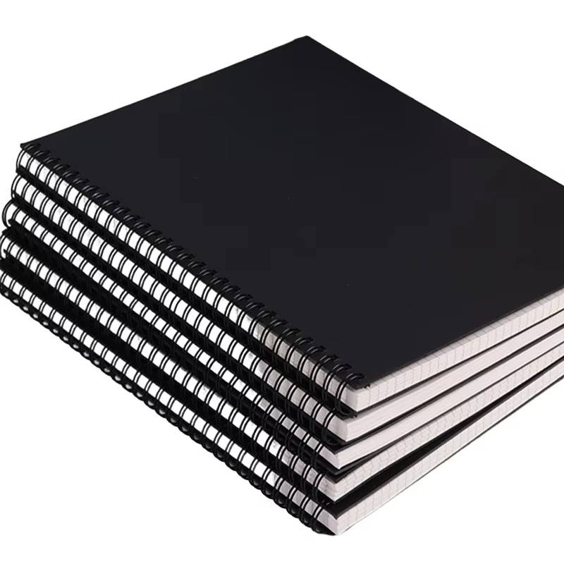 Wholesale Thickened Spiral Bound A6/A5/B5 Grid Lined Notepad Notebook PP Frosted Transparent Cover for Students and Office Use