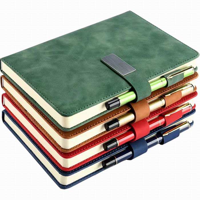 A5 Custom LOGO PU Leather Hardcover Journal Notebook with Magnetic Closure with Pen Loop
