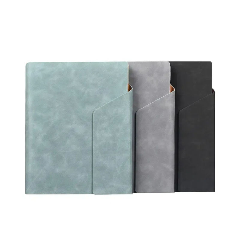 Customized Cover 100 Pages A5 3 Fold Eco Friendly Pu Leather Ring Binder Business Planner School Notebook