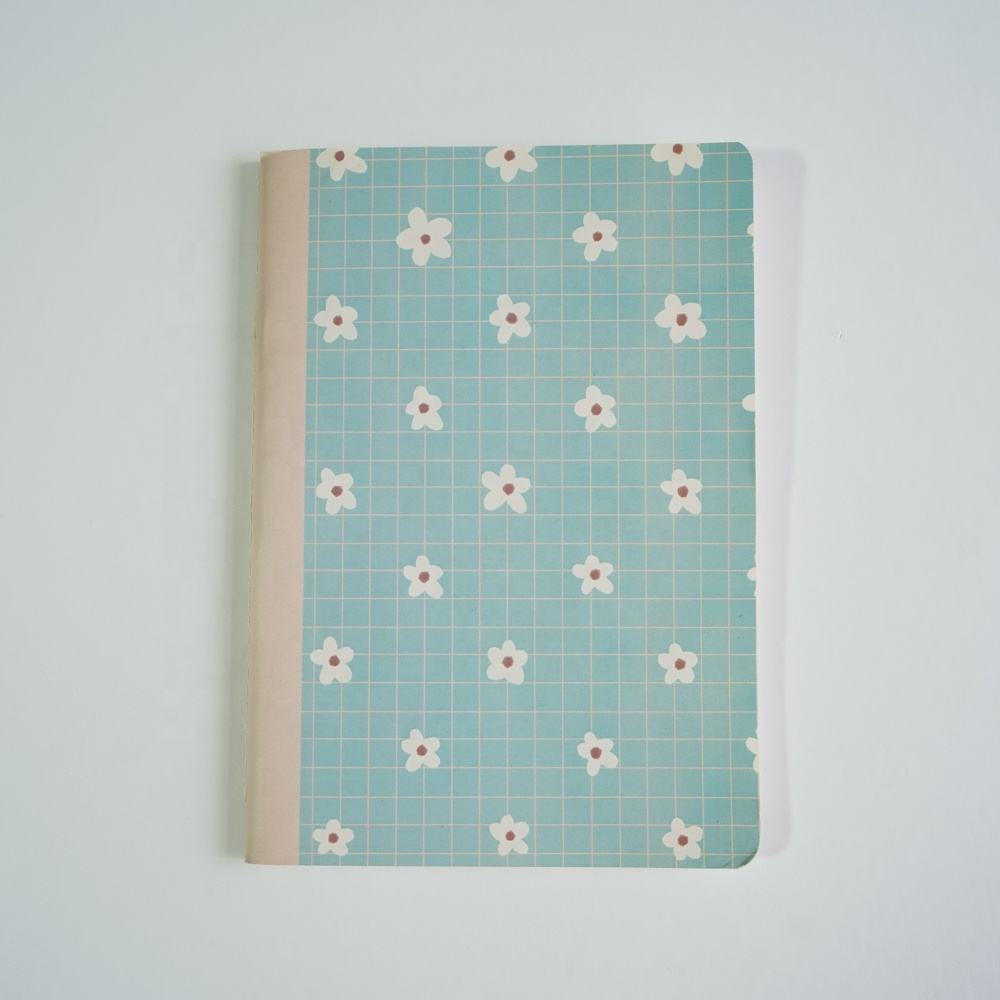 Wholesale Japanese Writing Stitch Binding Laminated Flower Design Dotted 144GSM Eco Sustainable Stone Paper Diary Notebook