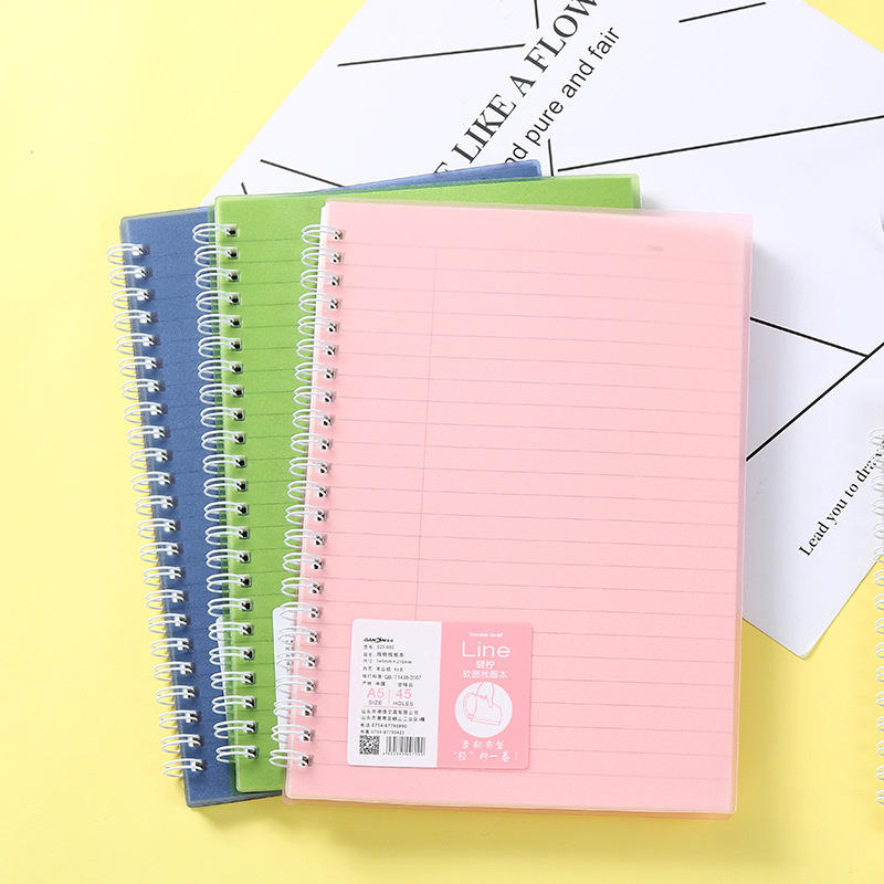 Custom A4 A5 B5 B6 Top Spiral Notebook Notepad Gold Wire O-binding Line Grid Dot to Do List Planner Pad with Pen Loop
