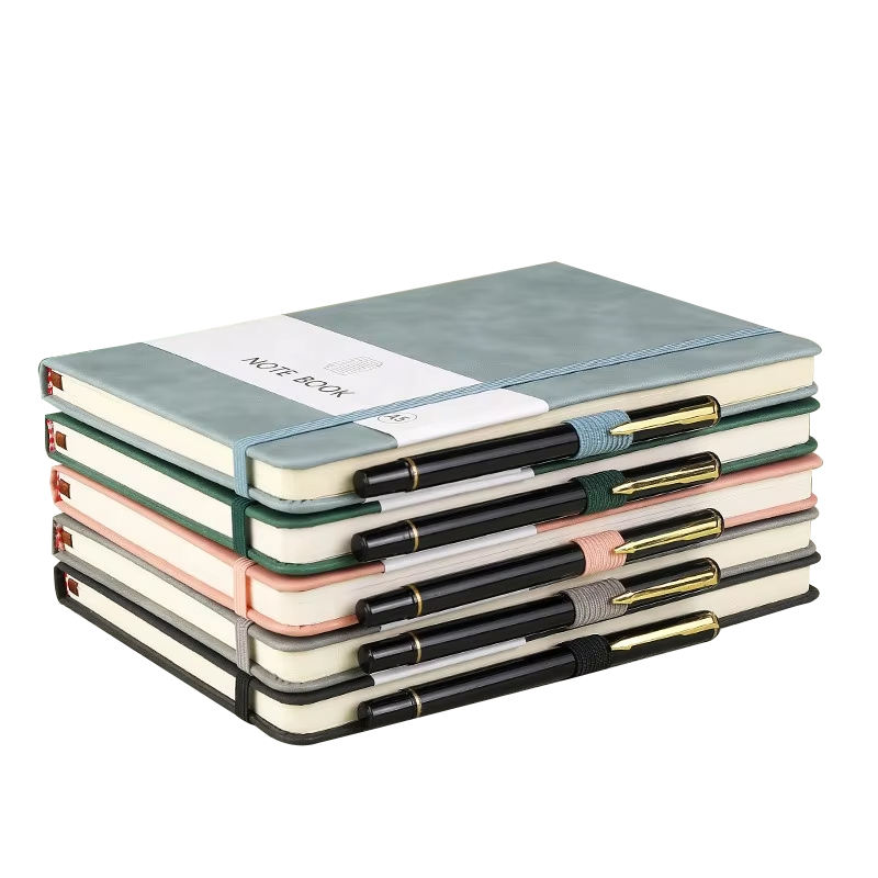 A4 Notebook Pu Leather Stationery Notebook With Pen Reusable Erasable Printing Note Book for Gifts