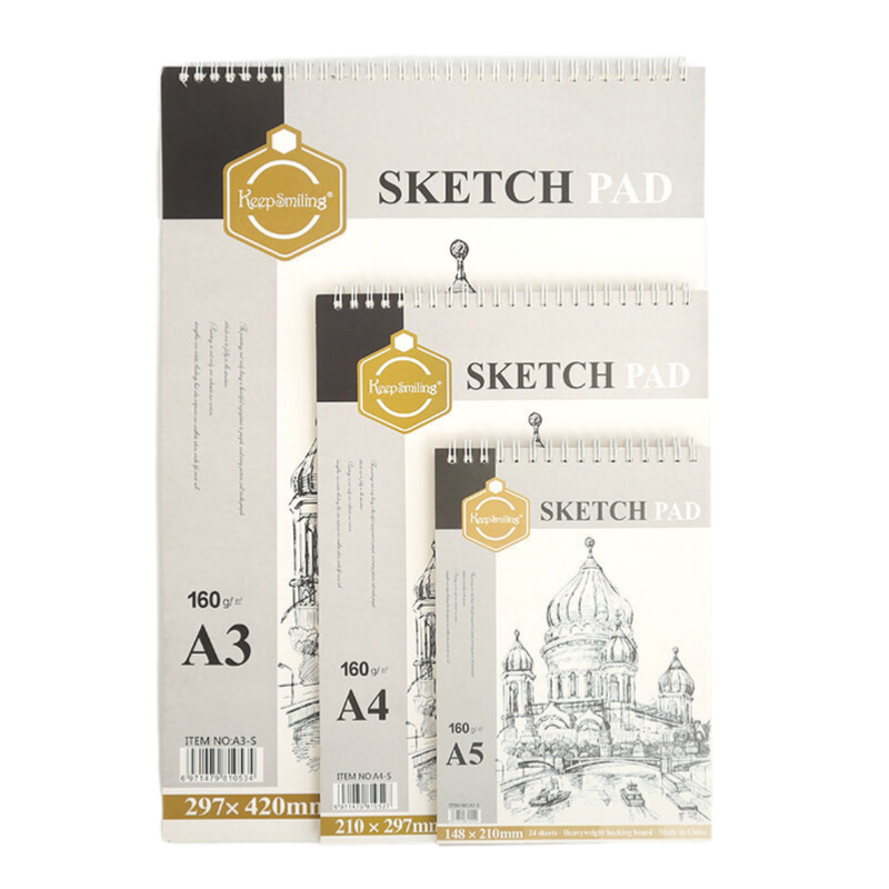 Keep Smiling Professional Spiral Binding Square Artists Sketchbook Drawing Sketch Pad
