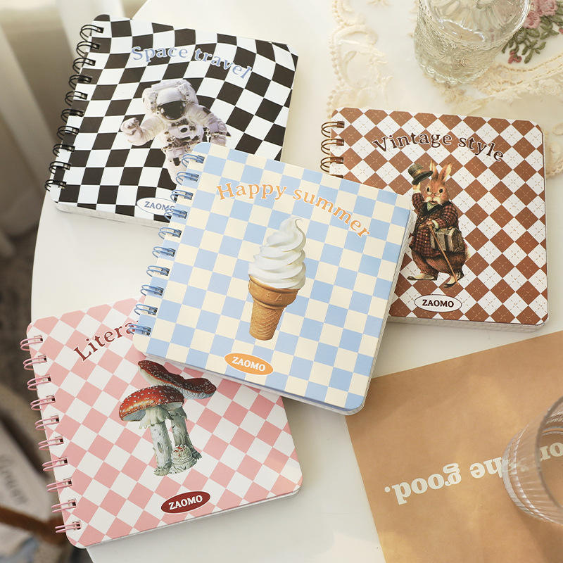 2022 New Candy Korean Caramel Series School Student square Hardcover Coil Spiral Notebook Stationery Supplies Graph Sheets