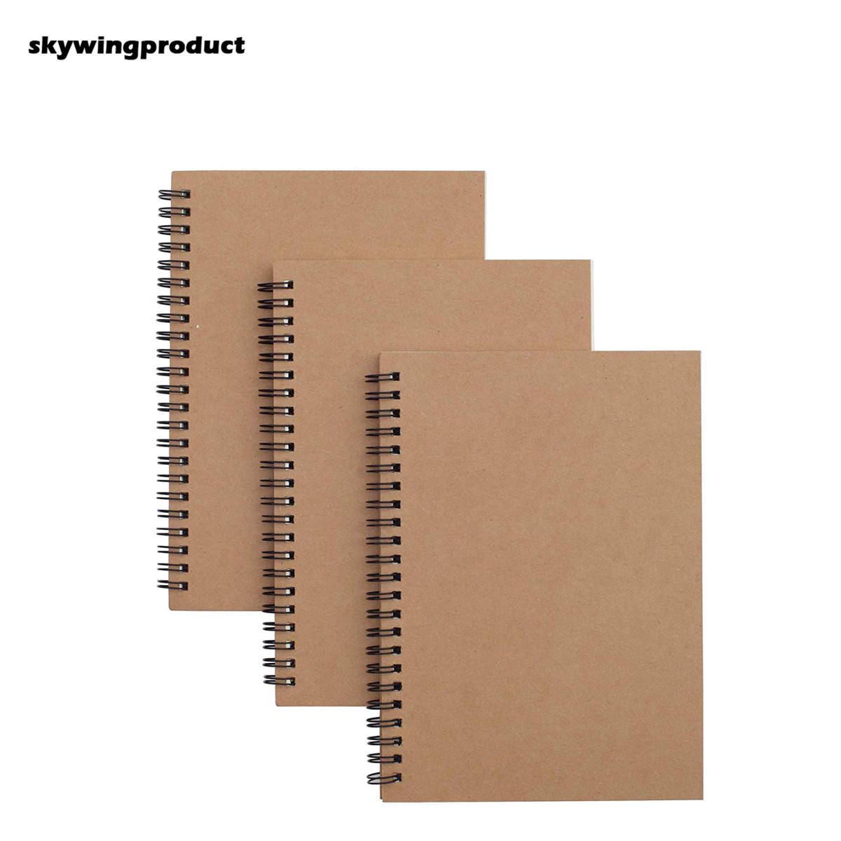 A5 Brown Paper Sewing Notebook with Spiral Binding Student Planner with 50 Pages for Classroom Exercise Wholesale