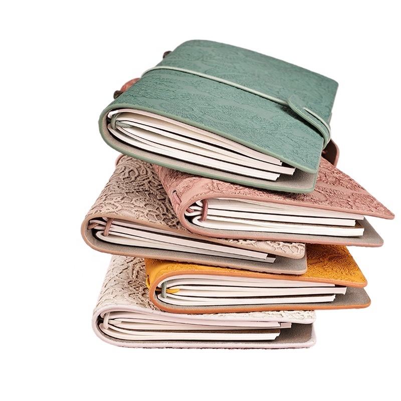 Softcover Manual Diary Travel Journal with Replaceable Inner and Card Holders for Taking Notes
